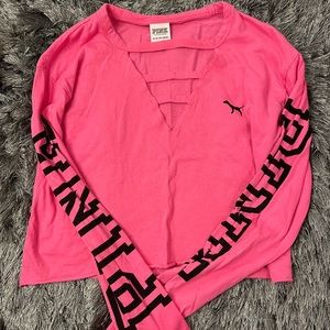 pink crop top